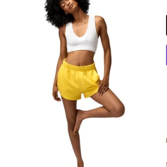 Spiritual Gangster Pants - Spiritual Gangster Sadie Cotton Blend Sweat Shorts – Yellow – Size Large – MSRP